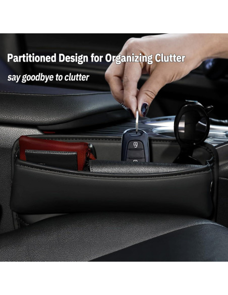 Relleno Espacio Asientos Coche JHLGRE 2 Piezas Cuero Negro