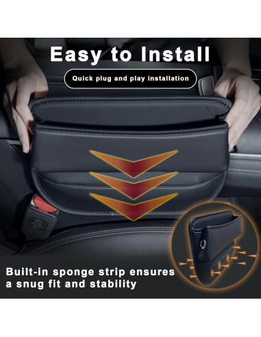 Relleno Espacio Asientos Coche JHLGRE 2 Piezas Cuero Negro