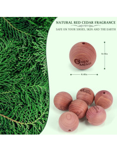 Bolas Desodorantes de Cedro Rojo para Zapatos - 6 Piezas 2