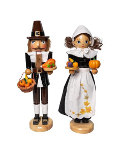 Conjunto de Cascanueces Peregrinos Kurt Adler 2 Piezas 38.1 cm