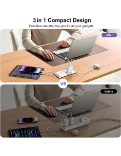 Cargador de pared USB 3 puertos XIANGHONGYIAN - Paquete de 3 2