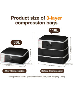 Bolsas de Almacenamiento por Compresión Homsorout 4 Pzas 110L 2