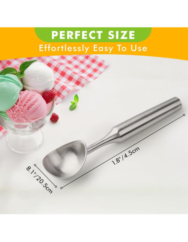Cucharón de Helado Acero Inoxidable Saebye 158g Diseño Sin Costuras