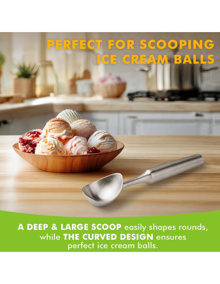 Cucharón de Helado Acero Inoxidable Saebye 158g Diseño Sin Costuras
