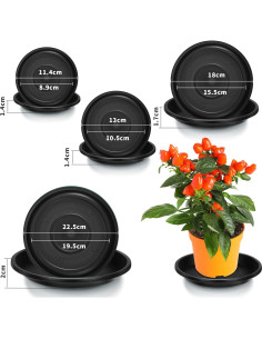 Paquete de 16 bandejas de plástico Patelai para plantas 10-25 cm 2