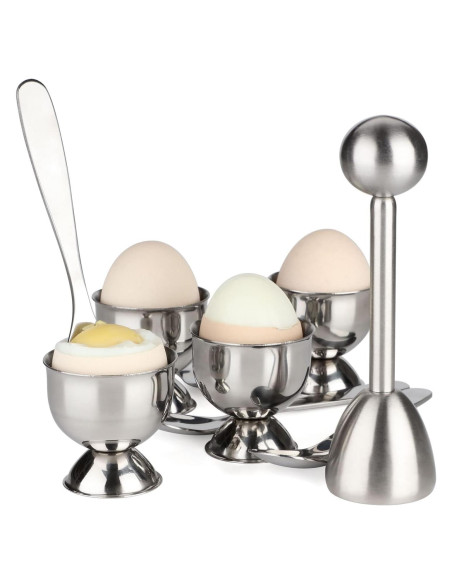 Juego de Soportes y Rompedor de Huevos YellRin - Acero Inoxidable