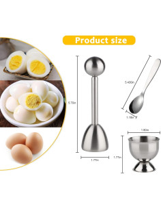 Juego de Soportes y Rompedor de Huevos YellRin - Acero Inoxidable 2