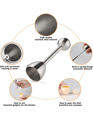 Juego de Soportes y Rompedor de Huevos YellRin - Acero Inoxidable