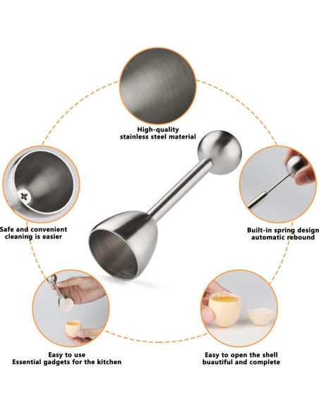 Juego de Soportes y Rompedor de Huevos YellRin - Acero Inoxidable