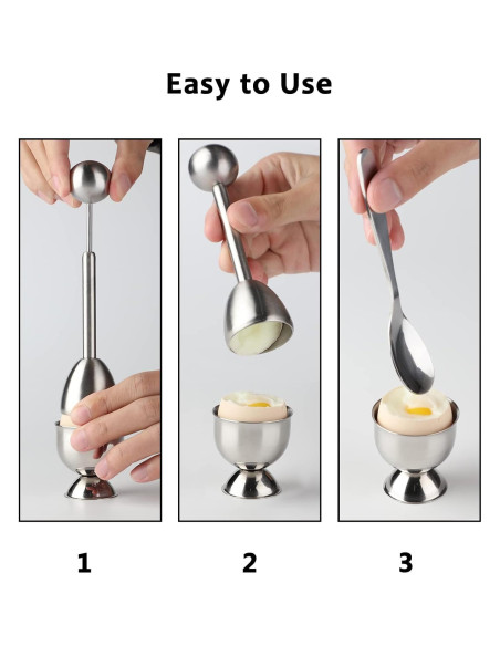 Juego de Soportes y Rompedor de Huevos YellRin - Acero Inoxidable