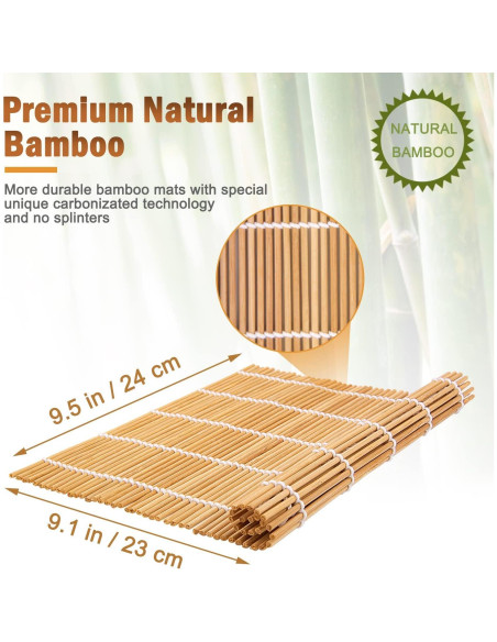 Kit de Hacer Sushi GOSGOONE 9 Piezas con Esteras de Bambú