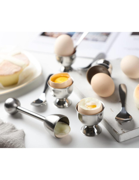 Juego de Soportes y Rompedor de Huevos YellRin - Acero Inoxidable