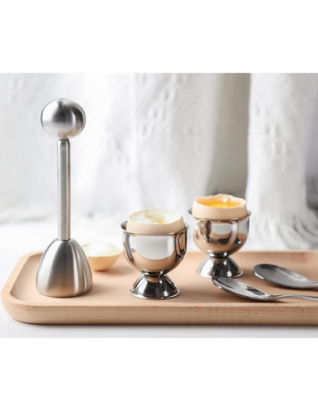 Juego de Soportes y Rompedor de Huevos YellRin - Acero Inoxidable