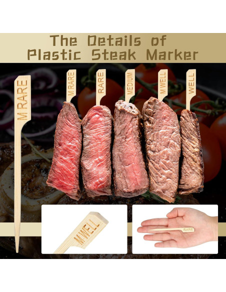 200 Palitos Marcadores de Carne de Bambú Thyle 10 cm Asortidos