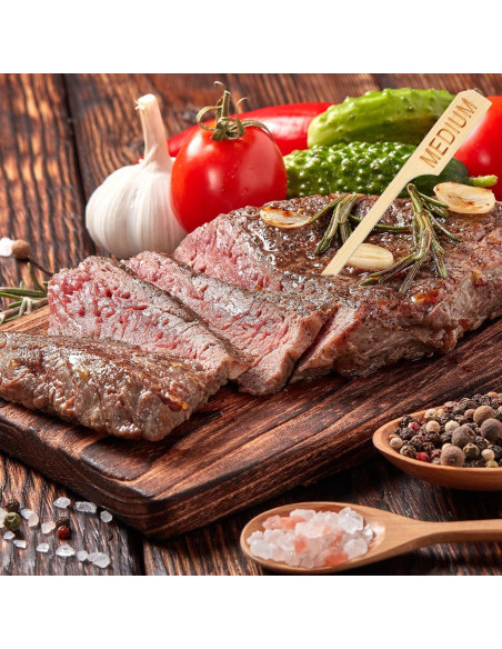 200 Palitos Marcadores de Carne de Bambú Thyle 10 cm Asortidos