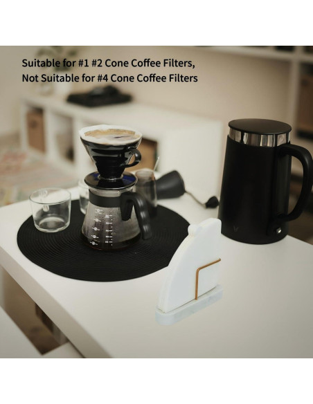Soporte de Filtros de Café UISWAM Base de Mármol Blanco