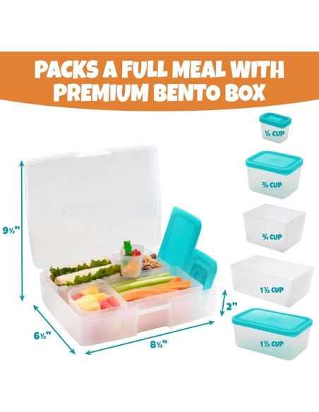 Caja de Almuerzo Bento Bentology 5 Contenedores A Prueba de Fugas