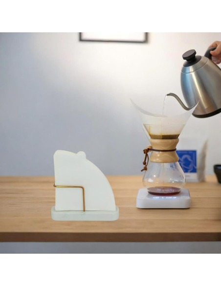 Soporte de Filtros de Café UISWAM Base de Mármol Blanco