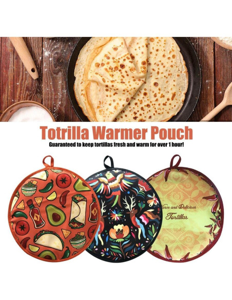 Calentador de Tortillas ZUYYON 30 cm Aislante Microondas Aguacate