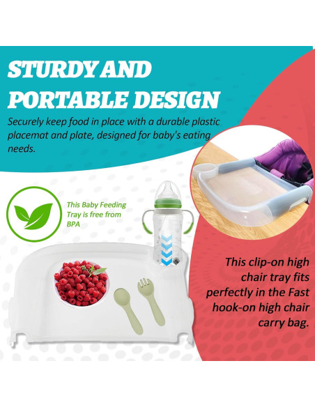 Bandeja de Comedor Portátil LuQiBabe para Bebés Transparente