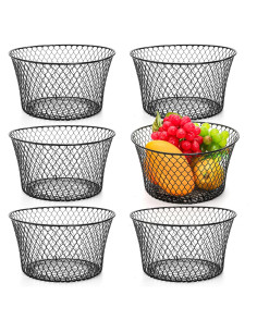 Juego de 6 cestas de alambre Mezchi para frutas y snacks