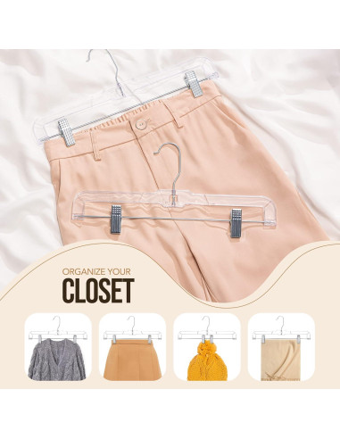 Perchas Transparentes para Pantalones HOUSE DAY - Paquete de 12