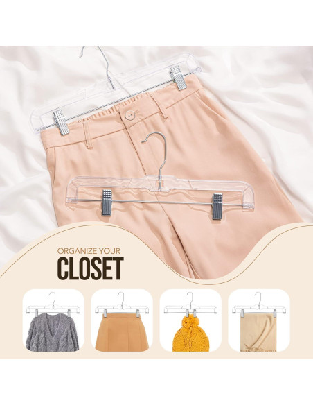Perchas Transparentes para Pantalones HOUSE DAY - Paquete de 12