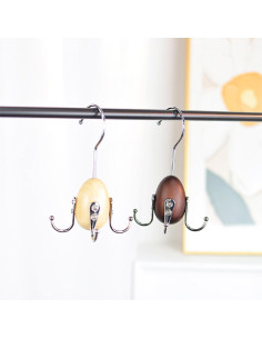 Perchero de Cinturones Changsuo de Madera Clara - 2 Soportes 2