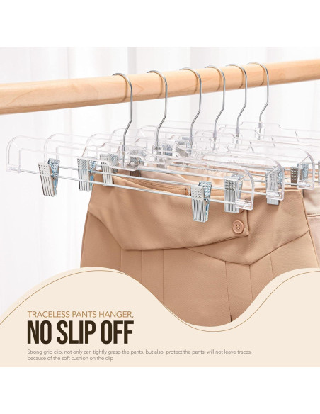 Perchas Transparentes para Pantalones HOUSE DAY - Paquete de 12