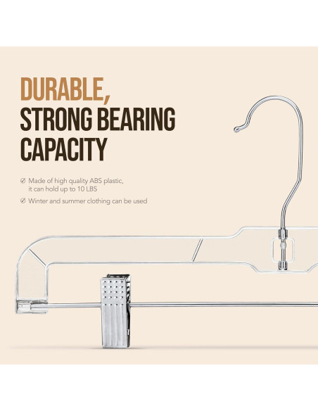 Perchas Transparentes para Pantalones HOUSE DAY - Paquete de 12