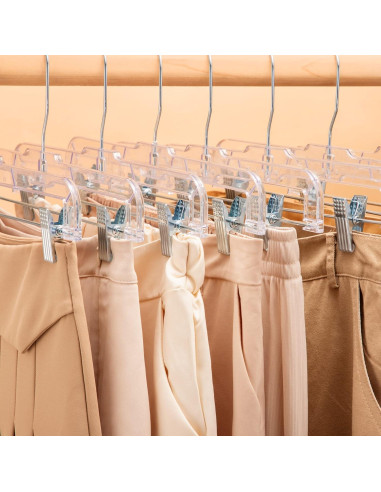 Perchas Transparentes para Pantalones HOUSE DAY - Paquete de 12