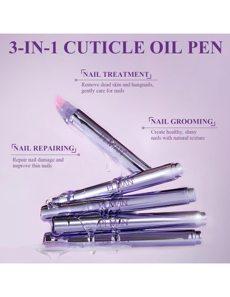 Bolígrafo de Aceite para Cutículas 3 en 1 Plman - Cuidado de Uñas