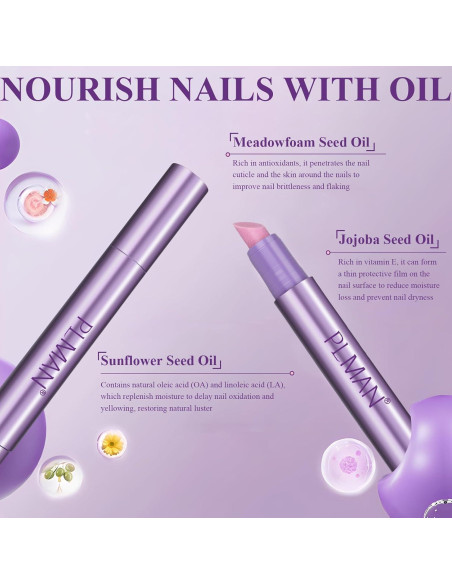 Bolígrafo de Aceite para Cutículas 3 en 1 Plman - Cuidado de Uñas