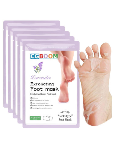 Mascarilla Exfoliante para Pies CGBOOM - 5 Unidades, Suaviza Piel Seca