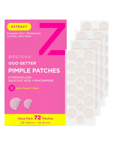 Parche Hidrocoloide ZitSticka Goo Getter 72 Piezas para Granos