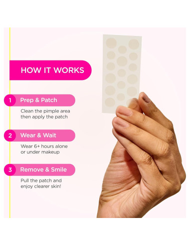 Parche Hidrocoloide ZitSticka Goo Getter 72 Piezas para Granos