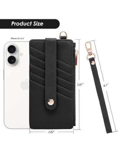 Cartera delgada M-Plateau para Mujeres con bloqueo RFID - Negro