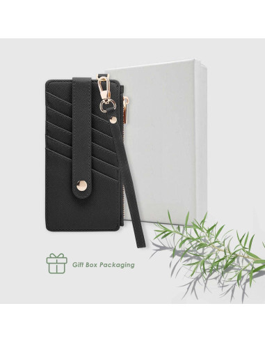 Cartera delgada M-Plateau para Mujeres con bloqueo RFID - Negro