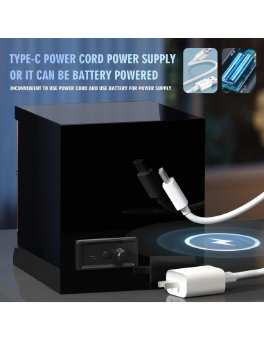 Enrollador de Reloj Automático VANTENT Negro con USB Tipo-C