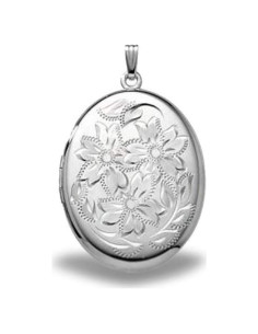 Locket Ovalado Extra Grande de Plata Esterlina 3.18x3.81cm