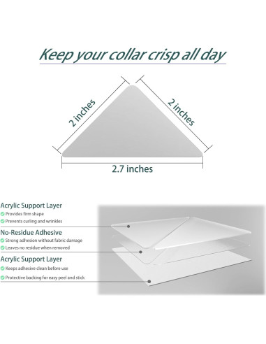 Permanentes para Cuellos de Camisas Kelyva 120PCS PVC Transparente