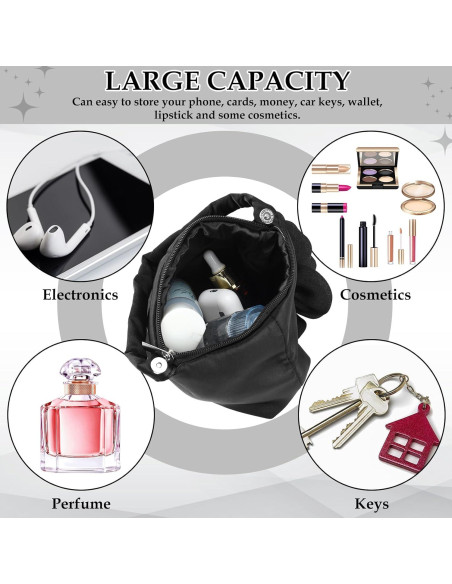 Bolso Clutch de Satén Negro Floral 3D para Mujeres - Sunnymove