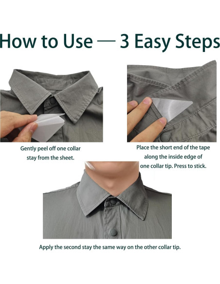 Permanentes para Cuellos de Camisas Kelyva 120PCS PVC Transparente