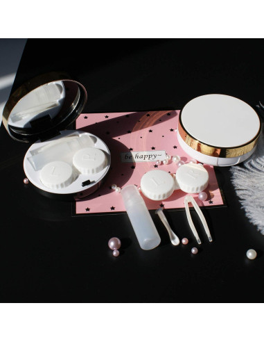 Estuche de Lentes de Contacto Rinetics 4 en 1 - Blanco, Portátil