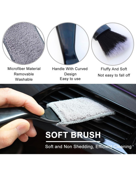 3 Brochas de Microfibra HDongany para Limpiar Polvo - Gris