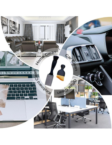 3 Brochas de Microfibra HDongany para Limpiar Polvo - Gris