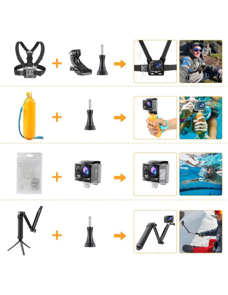 Kit de Accesorios para Cámara de Acción TIMNUT 20 Piezas