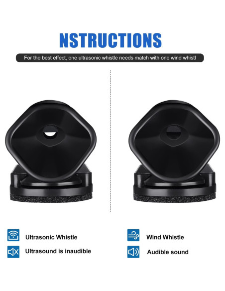 Silbatos para Ciervos Frienda 10 Pcs Ultrasonido Negro