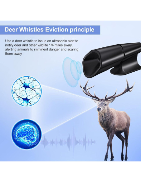 Silbatos para Ciervos Frienda 10 Pcs Ultrasonido Negro