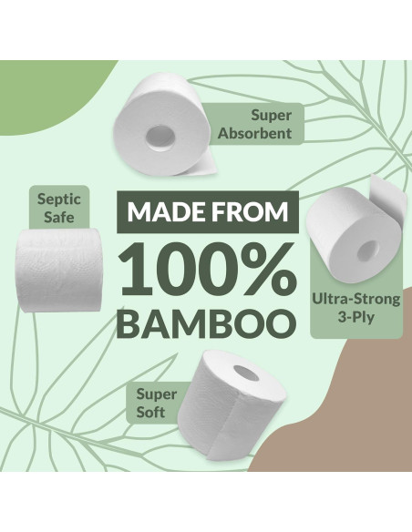 Papel Higiénico de Bambú Reli 3 Capas Jumbo 12 Rollos 350 Hojas